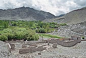 Ladakh - Chortens close to the royal palace of Stock